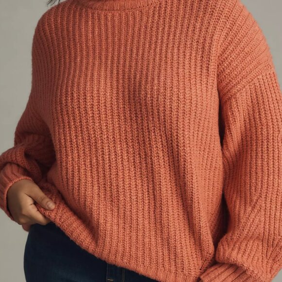 Maeve Anthropologie Pink Dakotah Turtleneck Chunky Knit Sweater Small - Picture 2 of 5